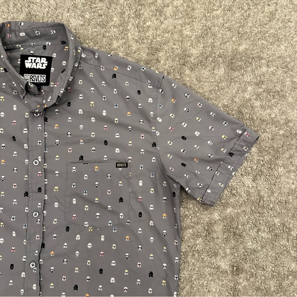 RSVLTS x Star Wars Gray “Little Troopers” Casual Button Down Shirt - Picture 3 of 6